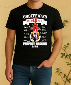 Officials 2026 Indiana Hoosiers Mascot Bike Motor Undefeated Perfect Season All Signatures Shirt
