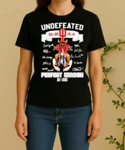 Officials 2026 Indiana Hoosiers Mascot Bike Motor Undefeated Perfect Season All Signatures Women Shirt