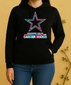 Officials Dallas Cowboys Football Whatever Color Cancer Sucks Logo Colors Unisex Hoodie