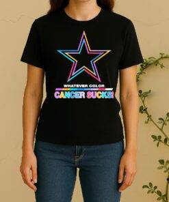 Officials Dallas Cowboys Football Whatever Color Cancer Sucks Logo Colors Women Shirt