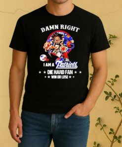 Officials Damn Right I Am A New England Patriots Die Hard Fan Win Or Lose Mascot Shirt