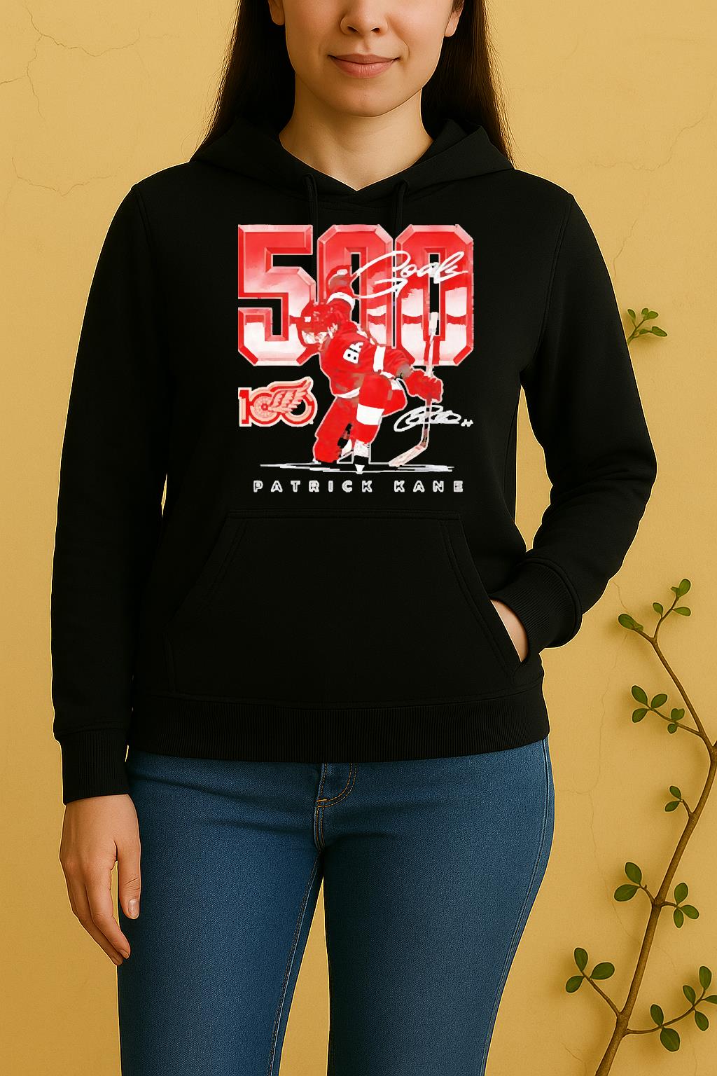 Officials Detroit Red Wings Patrick Kane 500 Goal Signature Unisex Hoodie
