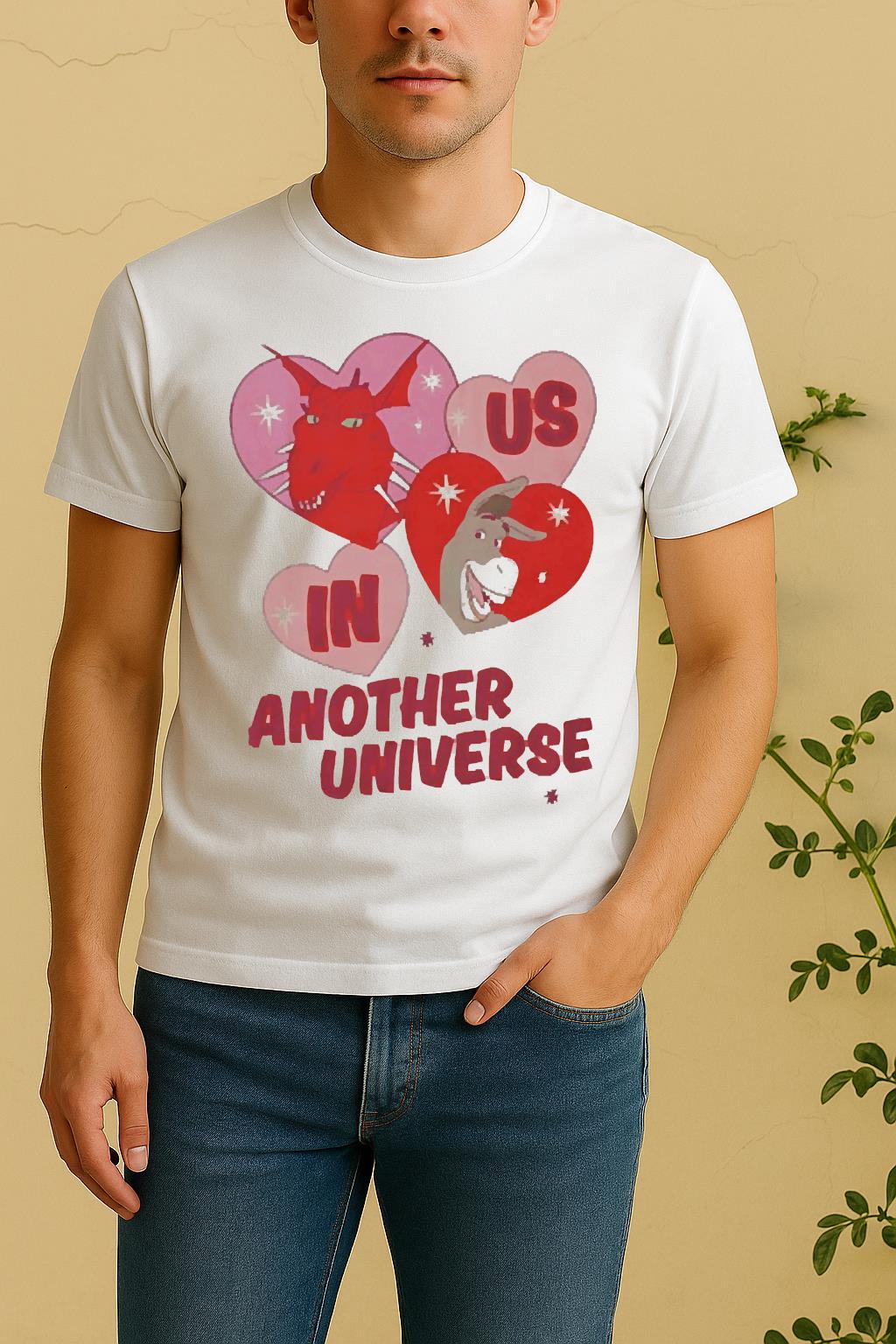 Officials Dragon And Donkey Is In Another Universe Heart Valentines Shirt by Bino Shirt – Custom Graphic T-Shirt