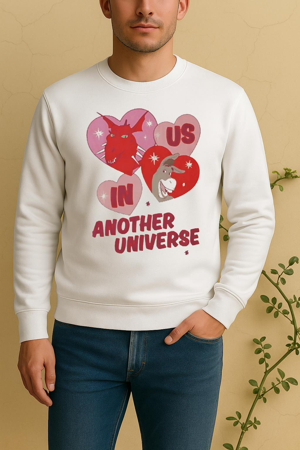 Officials Dragon And Donkey Is In Another Universe Heart Valentines Sweater