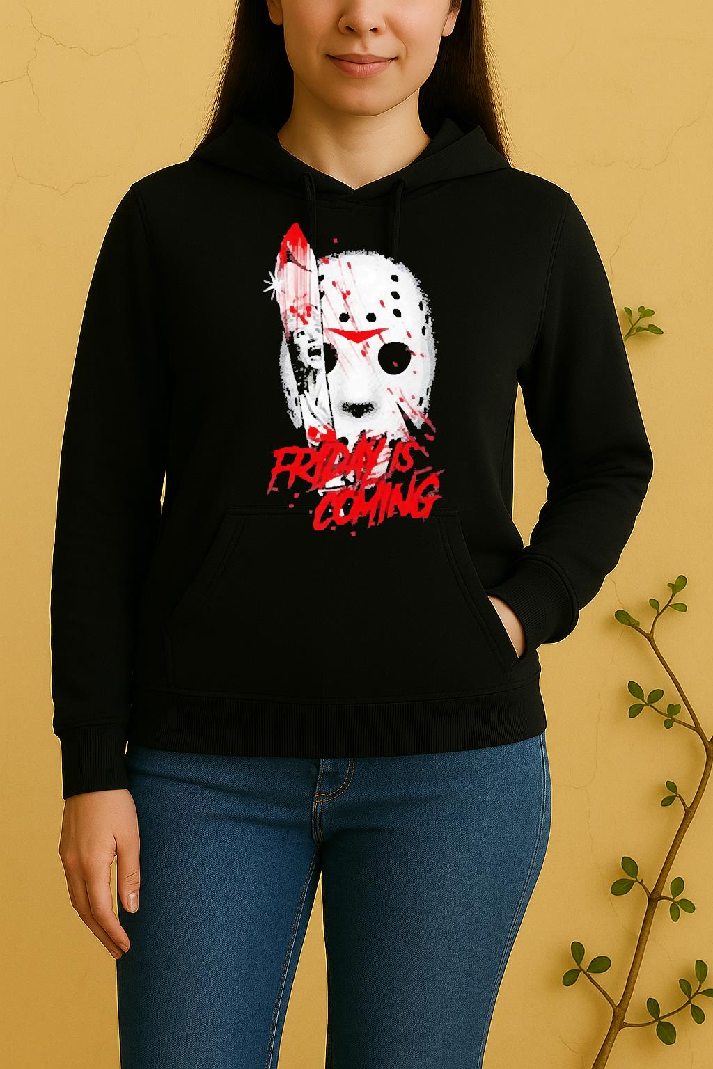 Officials Friday Is Coming Horror Movie Graphic Unisex Hoodie