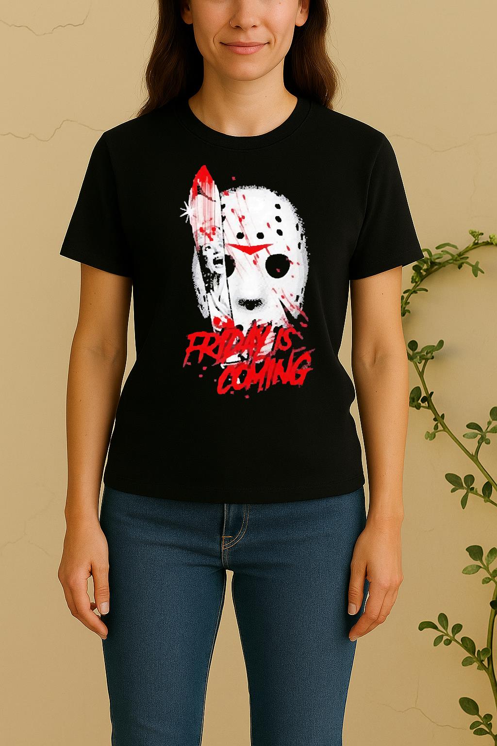 Officials Friday Is Coming Horror Movie Graphic Women Shirt
