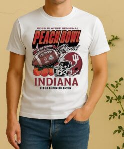 Officials Indiana Hoosiers Mens Ivory 2026 Peach Bowl Bound Shirt