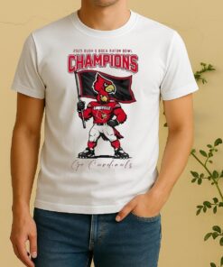Officials Louisville Cardinals 2025 Bush Boca Raton Bowl Champions Mascot Flag Shirt