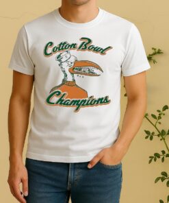 Officials Miami Dolphins 2025 Cotton Bowl Champions Mascot Eating Shirt