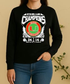 Officials Miami Hurricanes 2025 Cotton Bowl Classic Champions Score Sweater