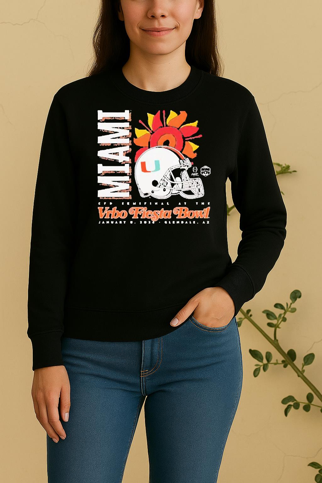 Officials Miami Hurricanes 2026 Cfp Semifinal At The Fiesta Bowl Helmet Sweater