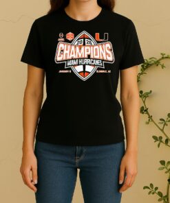 Officials Miami Hurricanes 2026 Fiesta Bowl Champions Game January 8Th Women Shirt