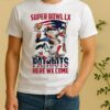 Officials New England Patriots Nfl 2025 Division Champions Super Bowl Lx Patriots Here We Come Mascot Shirt