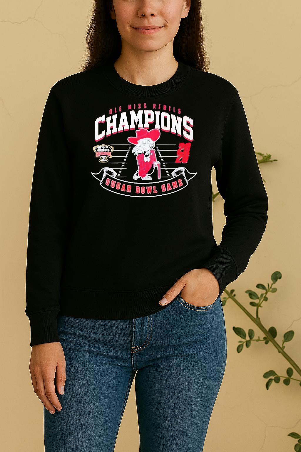 Officials Ole Miss Rebels 2026 Sugar Bowl Champions Football Field Sweater