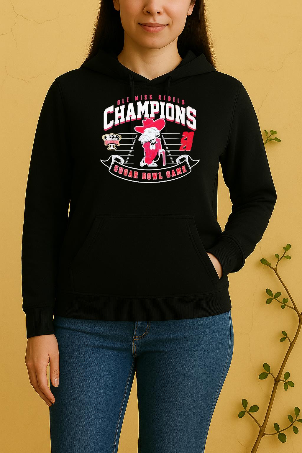 Officials Ole Miss Rebels 2026 Sugar Bowl Champions Football Field Unisex Hoodie