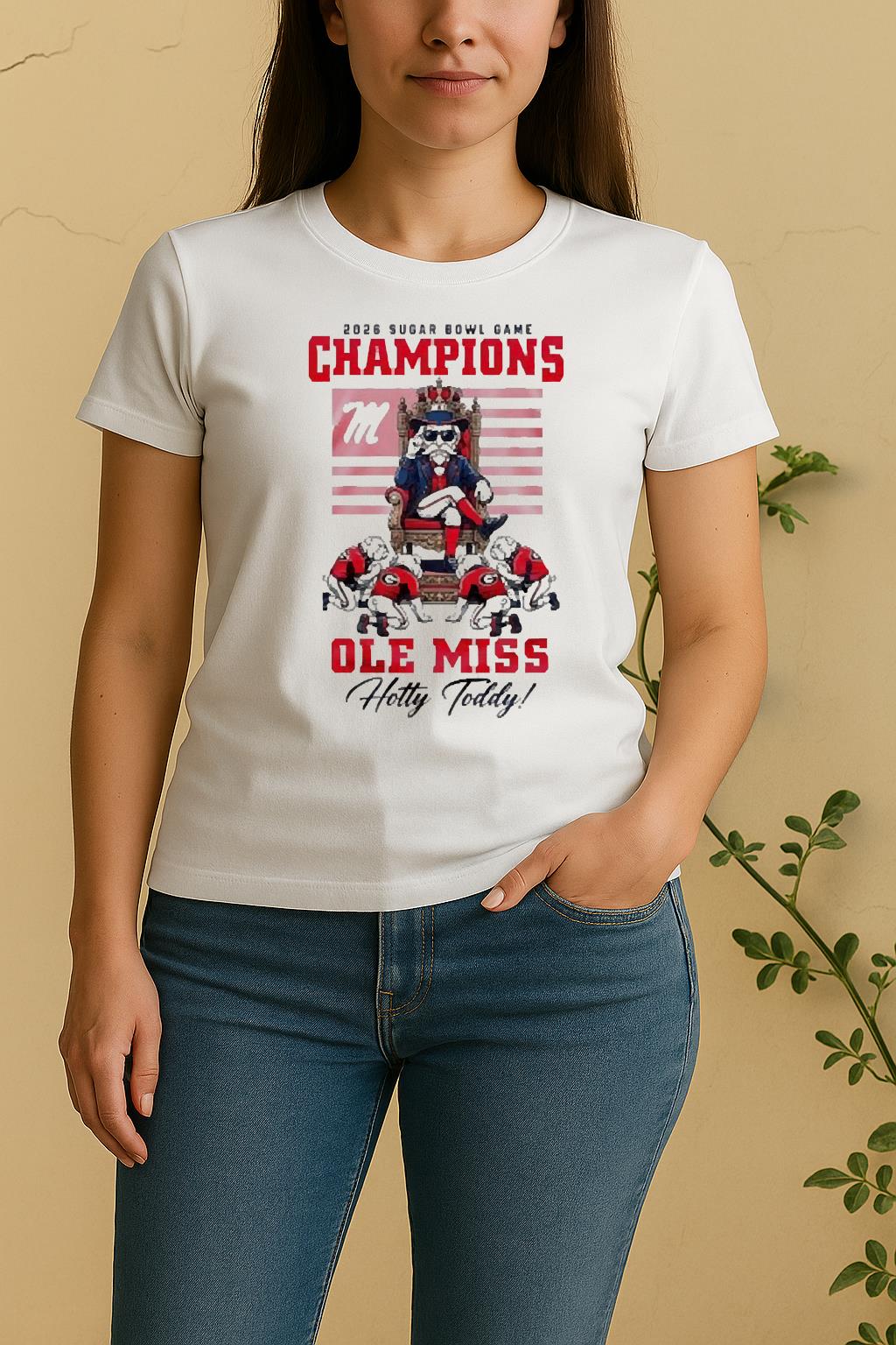 Officials Ole Miss Rebels 2026 Sugar Bowl Game Champions Hotty Toddy Women Shirt