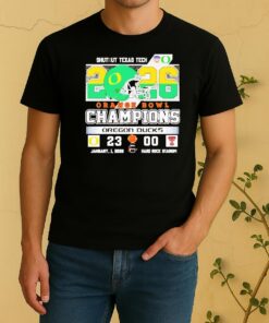 Officials Oregon Ducks 2026 Orange Bowl Champions Shut Up Texas Tech Score Shirt
