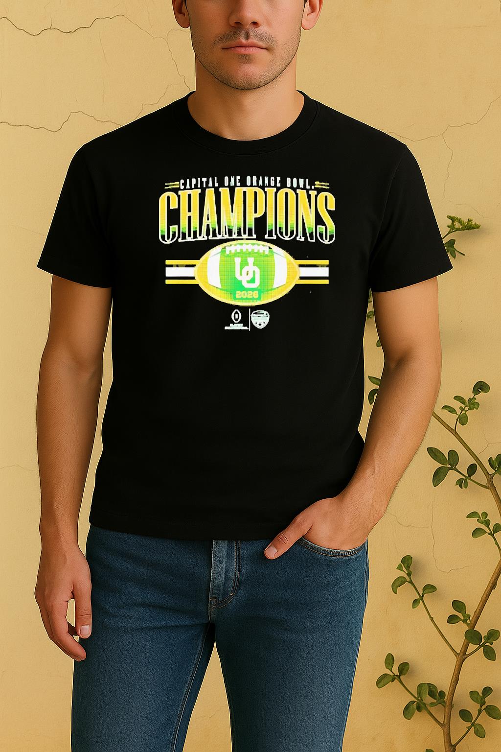 Officials Oregon Football 2026 Cfp Orange Bowl Champions Shirt by Bino Shirt – Custom Graphic T-Shirt