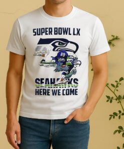 Officials Seattle Seahawks Nfl 2025 Division Champions Super Bowl Lx Seahawks Here We Come Mascot Shirt