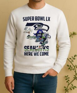 Officials Seattle Seahawks Nfl 2025 Division Champions Super Bowl Lx Seahawks Here We Come Mascot Sweater