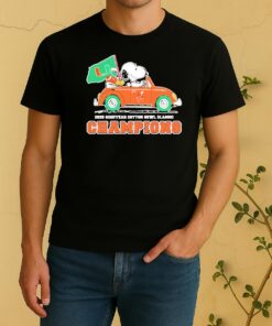 Officials Snoopy And Woodstock Miami Hurricanes 2025 Cotton Bowl Champions Shirt