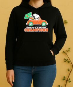 Officials Snoopy And Woodstock Miami Hurricanes 2025 Cotton Bowl Champions Unisex Hoodie