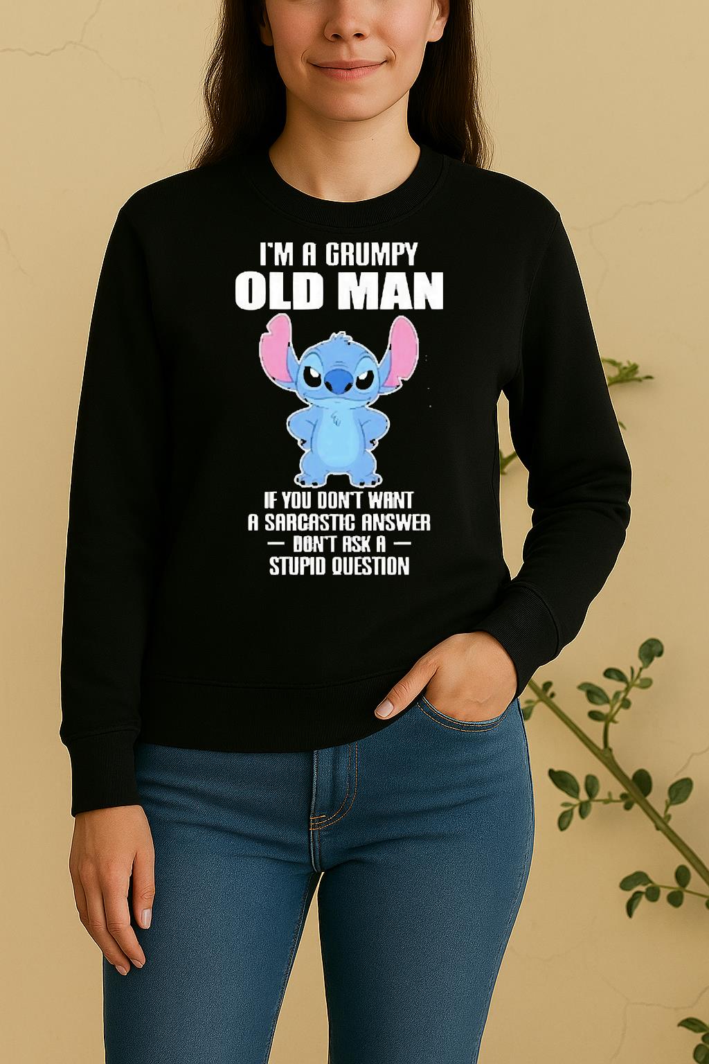 Officials Stitch Im A Grumpy Old Man If You Dont Want A Sarcastic Answer Dont Ask A Stupid Question Sweater