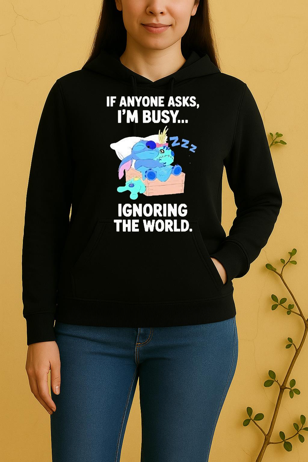 Officials Stitch Sleep If Anyone Asks Im Busy Ignoring The World Unisex Hoodie