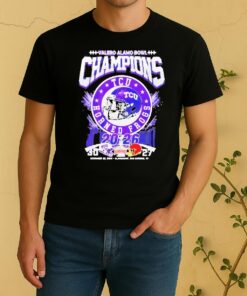 Officials Tcu Horned Frogs 2026 Valero Alamo Bowl Champions Helmet Shirt