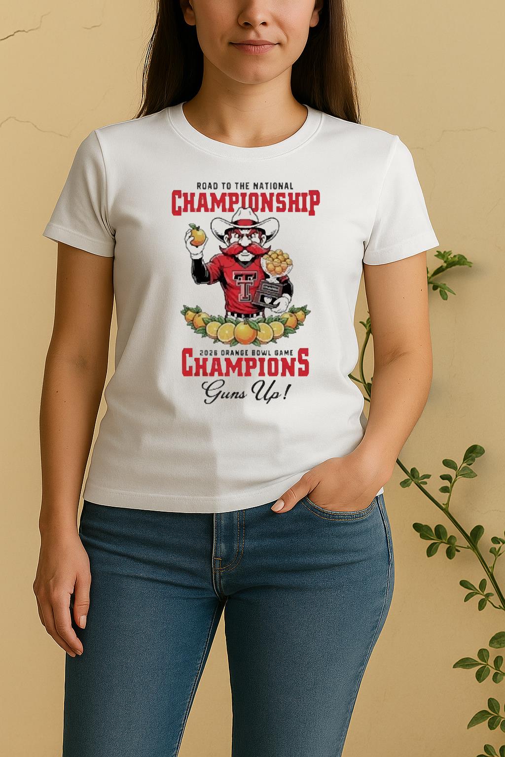 Officials Texas Tech Red Raiders 2026 Road To The Orange Bowl Game Champions Women Shirt