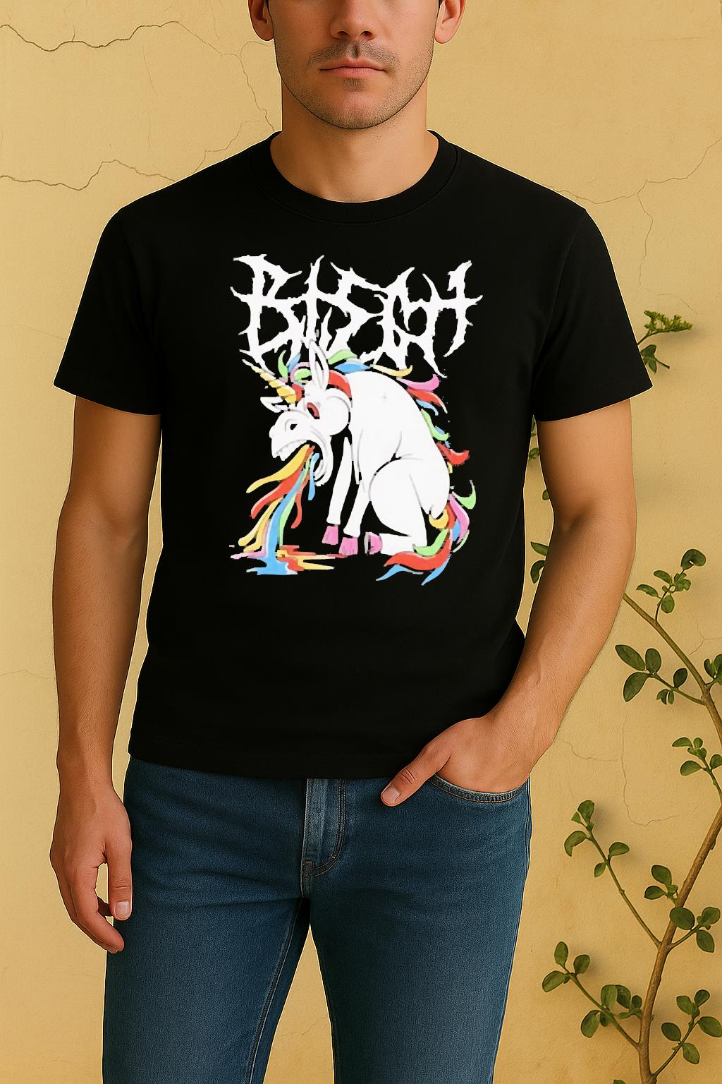 Officials Unicorn Vomited Metalheads Death Metal Shirt by Bino Shirt – Custom Graphic T-Shirt