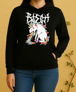 Officials Unicorn Vomited Metalheads Death Metal Unisex Hoodie
