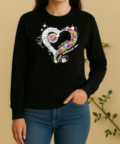 Pittsburgh Steelers Autism Accept Understand Love Diamond Heart Sweater