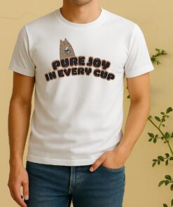 Pure Joy In Every Cup Cat Coffee Meme Shirt