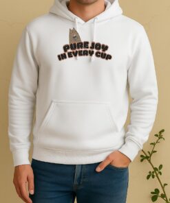 Pure Joy In Every Cup Cat Coffee Meme Unisex Hoodie