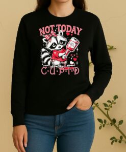 Raccoon Not Today Cupid Valentines Day Sweater