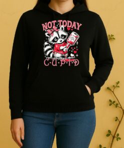 Raccoon Not Today Cupid Valentines Day Unisex Hoodie