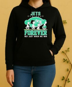 Cute Snoopy And Charlie Brown New York Jets Forever Not Just When We Win Unisex Hoodie