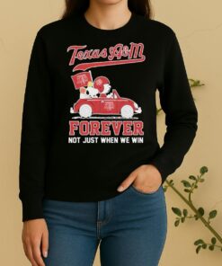 Snoopy And Charlie Brown The Peanuts Texas Am Aggies Driving Car Forever Not Just When We Win Sweater