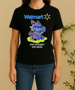 Stitch Cosplay Toothless X Walmart Stay Different Stay Weird Women Shirt