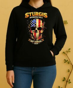Sturgis American Flag Skull 86Th Anniversary 2026 Unisex Hoodie