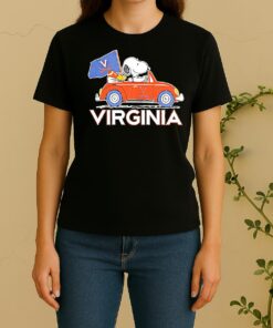 Virginia Cavaliers X Snoopy And Woodstock Driving Car Women Shirt