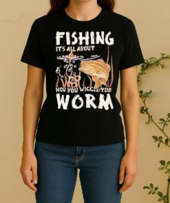 Wiggle Your Worm Fishing Bass Angler Women Shirt