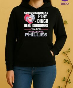 Awesome Philadelphia Phillies Some Grandmas Play Bingo Real Grandmas Watch Diamond Heart Shape Unisex Hoodie