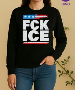 Fck Ice Anti Ice Distressed American Flag Sweater