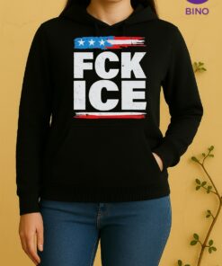 Fck Ice Anti Ice Distressed American Flag Unisex Hoodie