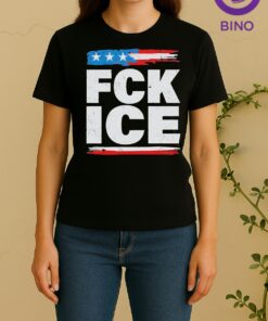Fck Ice Anti Ice Distressed American Flag Women Shirt