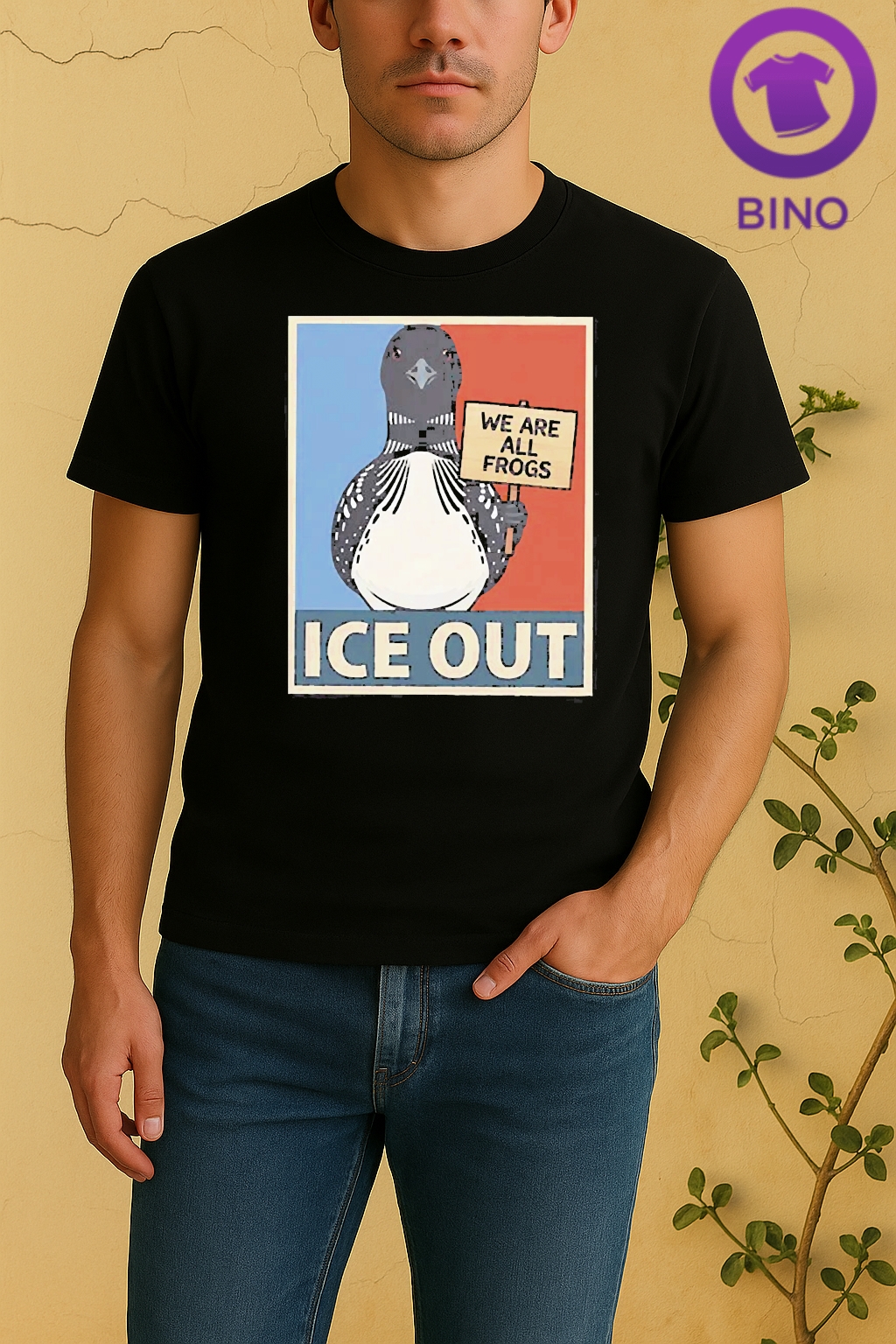 Minnesota State Bird Common Loon Ice Oushirt by Bino Shirt – Custom Graphic T-Shirt