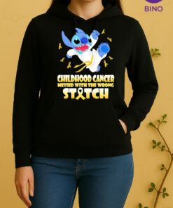 Officials Childhood Cancer Messed With The Wrong Stitch Kung Fu Unisex Hoodie