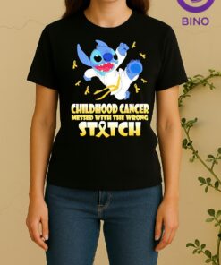 Officials Childhood Cancer Messed With The Wrong Stitch Kung Fu Women Shirt